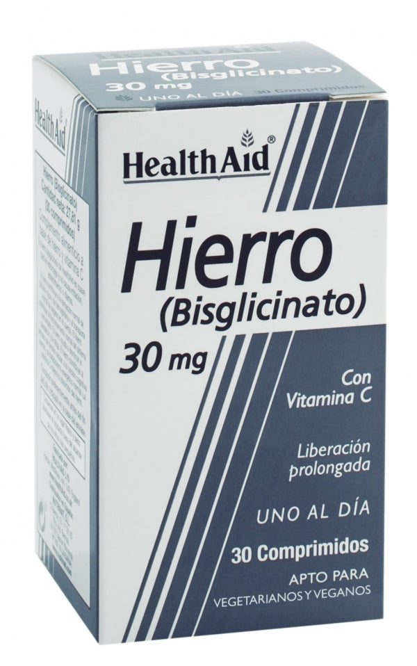 "Health Aid Hierro Biglicinato 30 Mg 30 Comp"