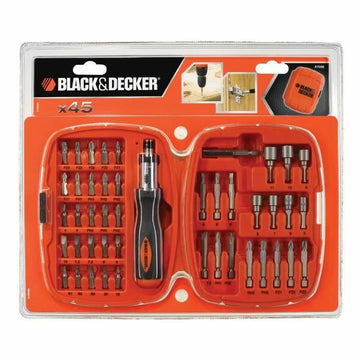 Bit set with screwdriver Black & Decker A7039 -XJ 45 Pieces Hex Phillips Pozidriv Torx