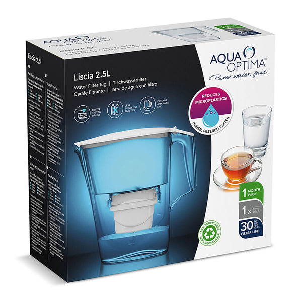 Vrč s filtrom Aqua Optima Liscia Evolve Bela Plastika 2,5 L