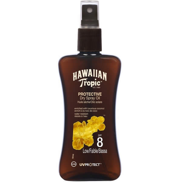 "Hawaiian Tropic Protective Dry Spray Oil Spf8 Low 200ml"