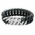 Bracelet TheRubz 100174 Black Silicone Stainless steel Silver Steel/Silicone