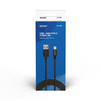 USB A to USB C Cable Savio CL-129 Black 2 m