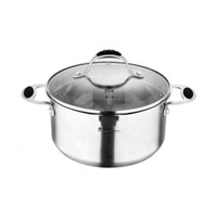 Casserole with glass lid Masterpro 5,2 L Stainless steel Silver (24 cm)