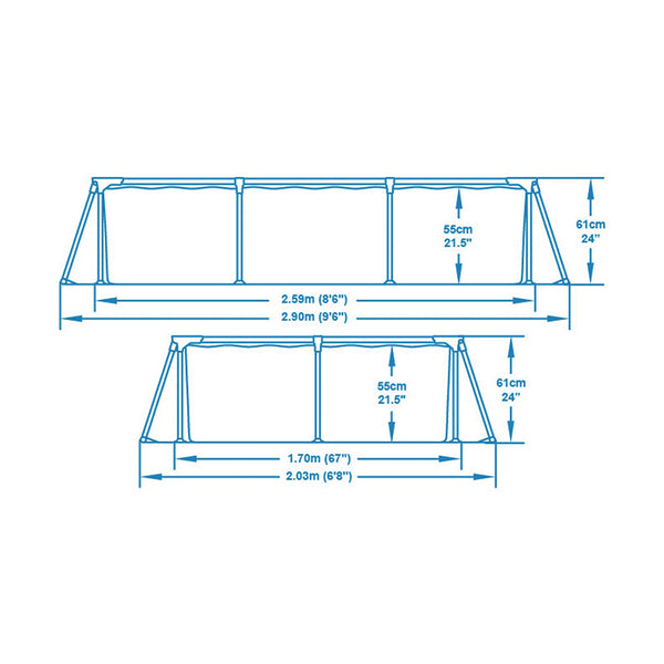 Detachable Pool Bestway Steel Pro 56403b (259 x 170 x 61 cm)