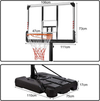 Portable Basketball Hoop & Goal Basketball System Basketball Equipment Height Adjustable7ft 6in-10ft, Base can filled with Water/Sand, Basketball Stand with Wheels for Adults and Children