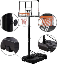 Portable Basketball Hoop & Goal Basketball System Basketball Equipment Height Adjustable7ft 6in-10ft, Base can filled with Water/Sand, Basketball Stand with Wheels for Adults and Children