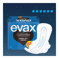 Night Sanitary Pads with Wings Evax (9 uds)