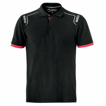 Men’s Short Sleeve Polo Shirt Sparco TECH STRETCH Black