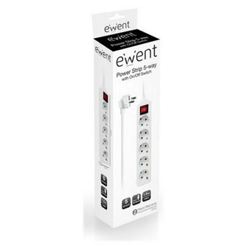 Power Socket - 5 sockets with Switch Ewent EW3916 Schuko White (1,5 m)