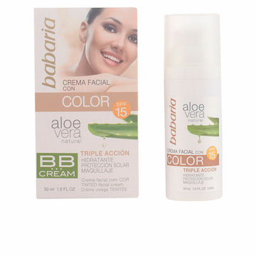 Hydrating Cream with Colour Babaria Spf 15 Aloe Vera (50 ml)