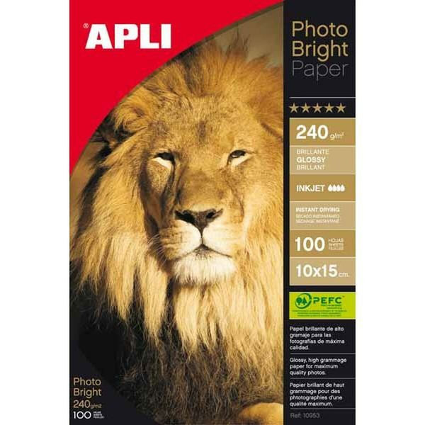 Glossy Photo Paper Apli 100 Sheets 10 x 15 cm