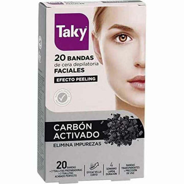 Bandes Épilatoire Faciales Carbón Activado Taky (20 uds)