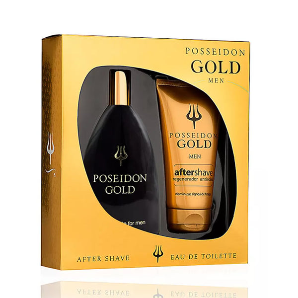 "Instituto Español Posseidon Gold Men Eau De Toilette Spray 150ml Set 2 Pieces"