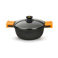 Casserole avec Couvercle en Verre BRA A270332 8,3 L Ø 32 cm Noir Métal Aluminium Aluminium fondu