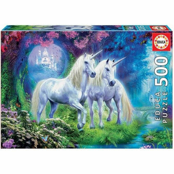 Puzzle Educa Unicorns In The Forest 500 Pieces 34 x 48 cm