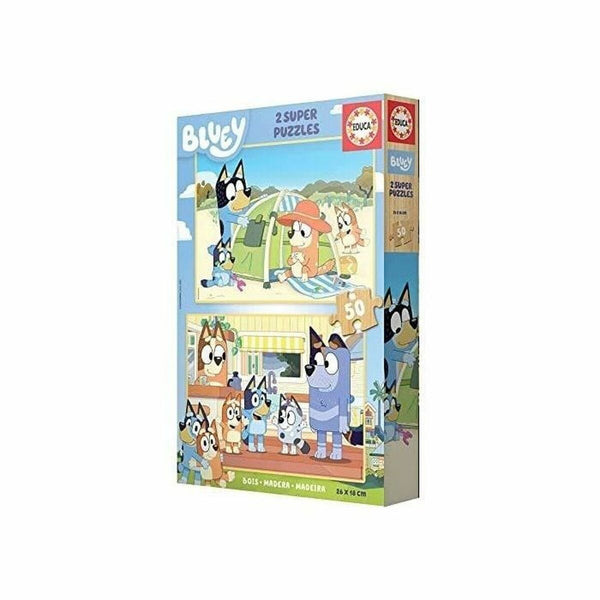 2-Puzzle Set Bluey Wood 50 Pieces