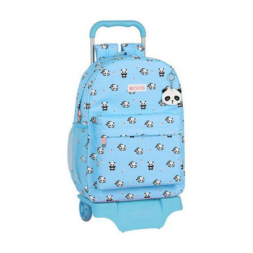 School Rucksack with Wheels 905 Moos Light Blue