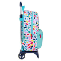 School Rucksack with Wheels Benetton Painting Multicolour