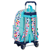 School Rucksack with Wheels Benetton Painting Multicolour