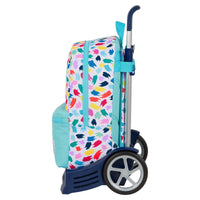 School Rucksack with Wheels Benetton Painting Multicolour