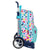 School Rucksack with Wheels Benetton Painting Multicolour