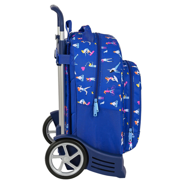 School Rucksack with Wheels BlackFit8 Go Girls Blue