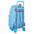 School Rucksack with Wheels Rollers Moos Multicolour Light Blue