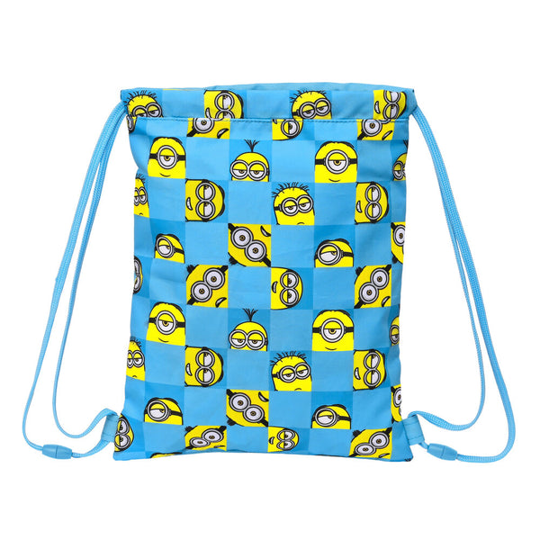 Backpack with Strings Minions Minionstatic Blue (26 x 34 x 1 cm)