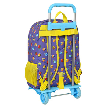 School Rucksack with Wheels SuperThings Guardians of Kazoom Purple Yellow (32 x 42 x 14 cm)