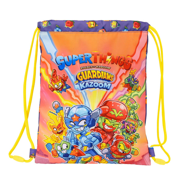 Backpack with Strings SuperThings Guardians of Kazoom Purple Yellow (26 x 34 x 1 cm)