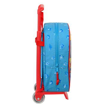 School Rucksack with Wheels SuperThings Rescue force Blue 22 x 27 x 10 cm