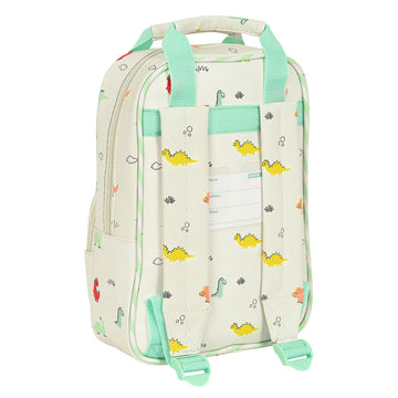 School Bag Safta Dinos 20 x 28 x 8 cm Cream