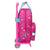 School Rucksack with Wheels Pinypon Blue Pink 20 x 28 x 8 cm