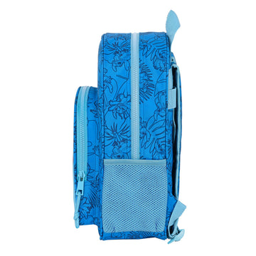 Zaino Scuola Stitch Azzurro 26 x 34 x 11 cm