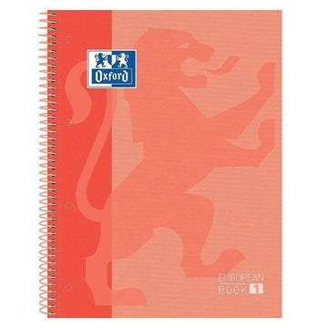 Notebook Oxford European Book 1 Orange A4 Peach 80 Sheets (5 Units)