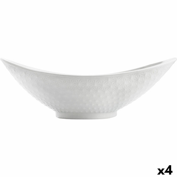 Serving Platter Quid Gastro Ceramic White (28,2 x 15,5 x 9 cm) (Pack 4x)