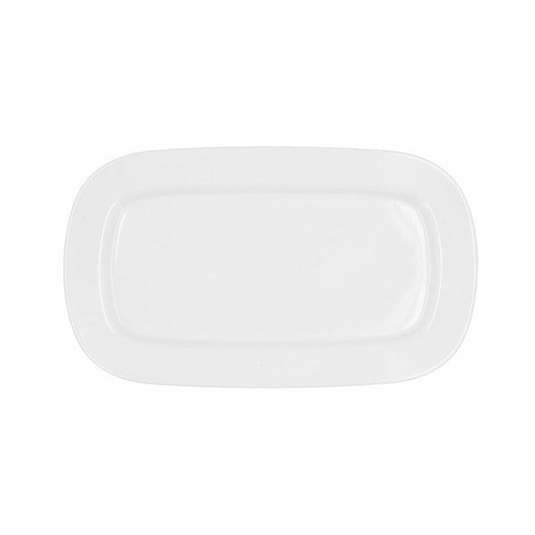 Serving Platter Bidasoa Glacial Ceramic White (31 x 18 cm) (Pack 6x)