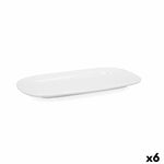 Plat à Gratin Bidasoa Glacial Céramique Blanc (31 x 18 cm) (Pack 6x)