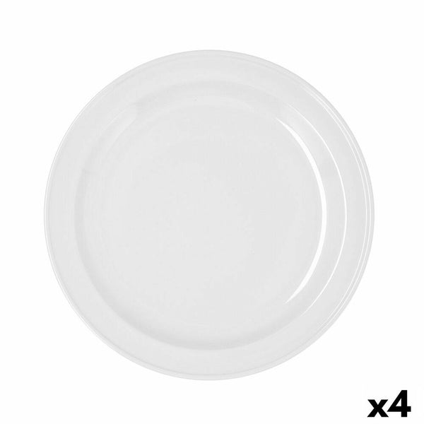 Assiette plate Bidasoa Glacial Céramique Blanc (Ø 26 cm) (Pack 4x)