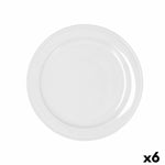 Flat plate Bidasoa Glacial Ceramic White (24 cm) (Pack 6x)