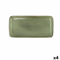 Plat à Gratin Bidasoa Ikonic Vert Céramique (28 x 14 cm) (Pack 4x)