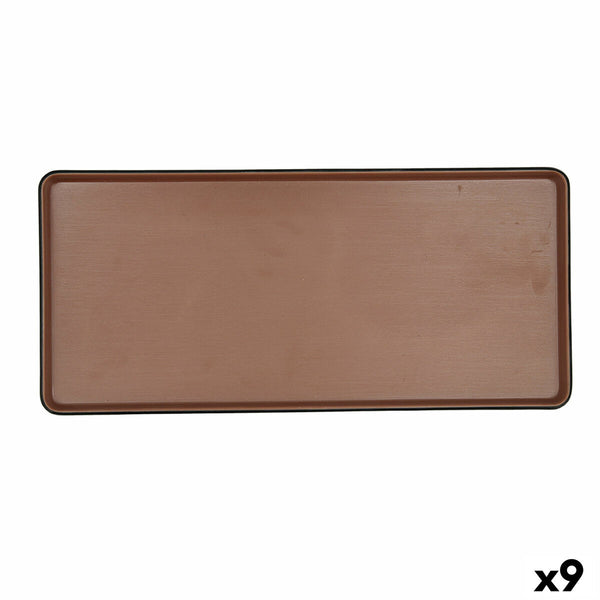 Snack tray Bidasoa Gio 31,5 x 14,5 cm Brown Plastic 9Units