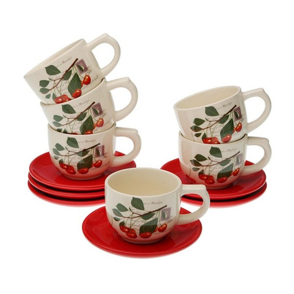 Piece Coffee Cup Set Porcelain (220 ml) (6 Pieces)