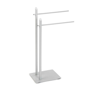 Free-Standing Towel Rack White Double Metal