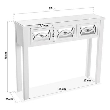 Hall Table with 3 Drawers Miska MDF Wood (25 x 78 x 97 cm)