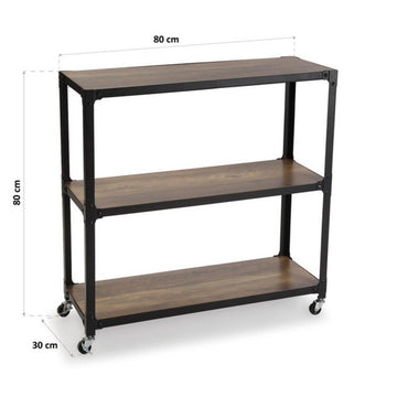 Shelves Wood Metal (30 x 80 x 80 cm) industrial