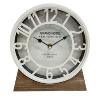 Table clock White MDF Wood (Ø 20 cm)