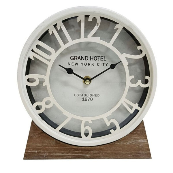 Table clock White MDF Wood (Ø 20 cm)