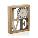 Table clock Metal Love MDF Wood (25 x 25 x 6 cm)