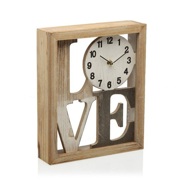 Table clock Metal Love MDF Wood (25 x 25 x 6 cm)